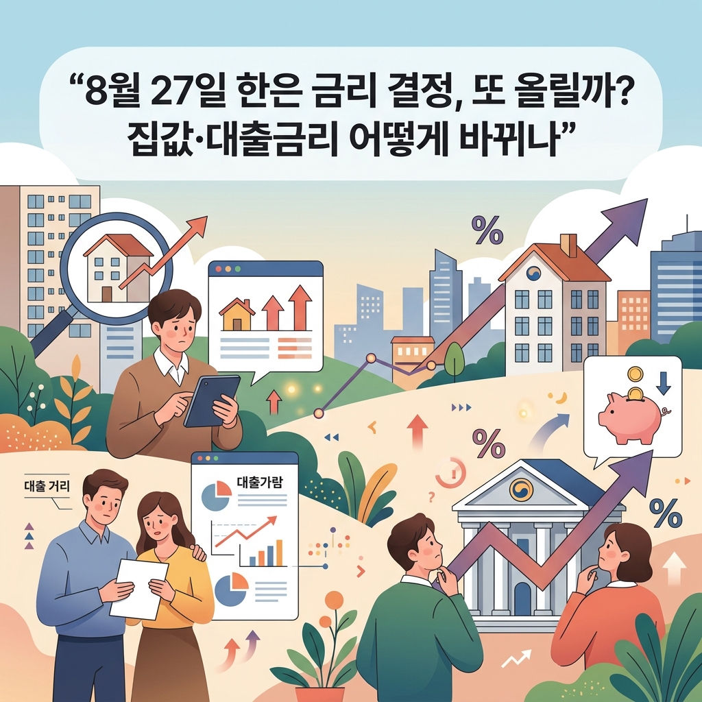ai thumbnail illustration 8월 27일 한은 금리 결정 또 올릴까 집값·대출금리 어떻게 바뀌나 1787458809
