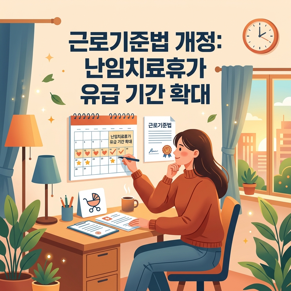 ai thumbnail illustration 근로기준법 개정 난임치료휴가 유급 기간 확대 1788125497