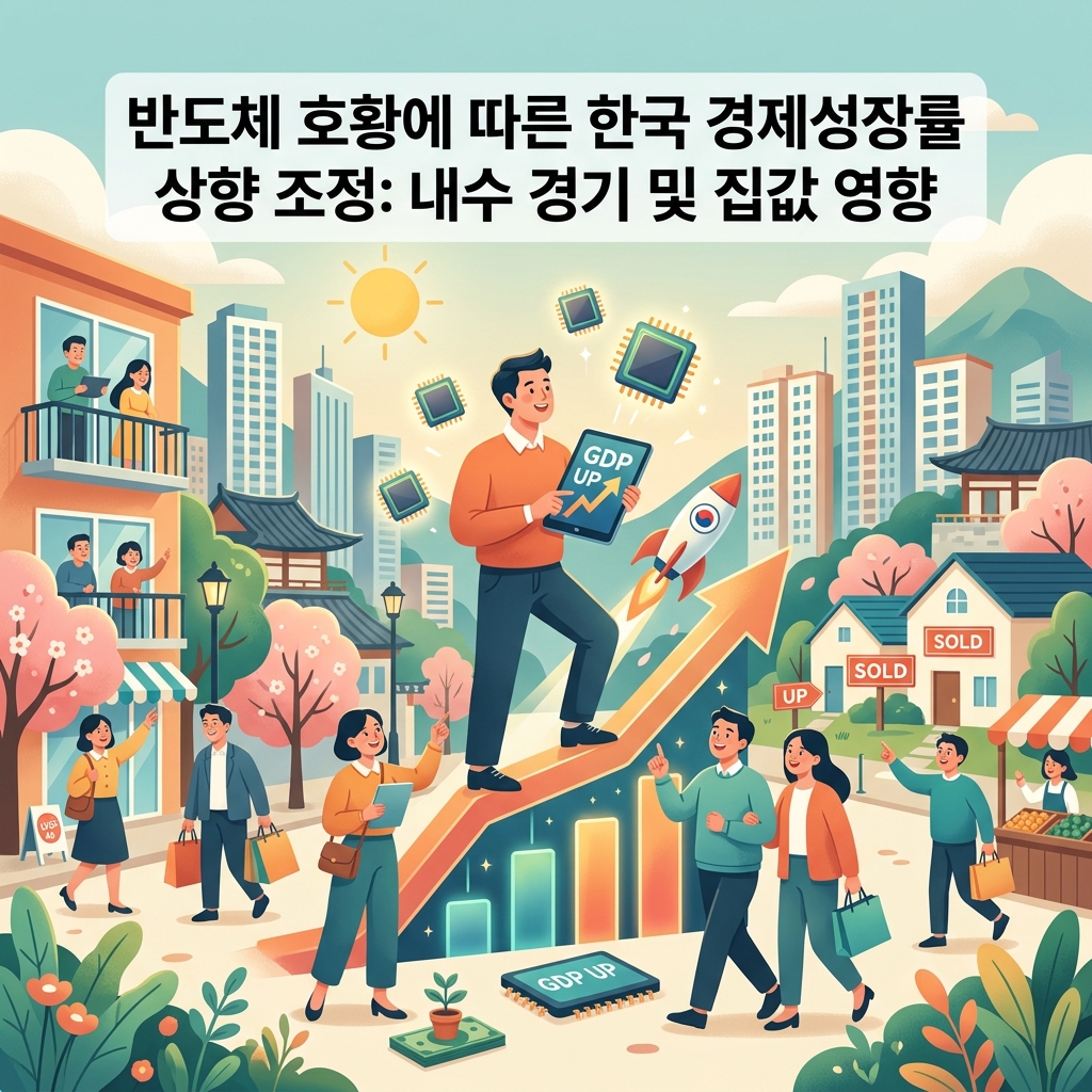 ai thumbnail illustration 반도체 호황에 따른 한국 경제성장률 상향 조정 내수 경기 및 집값 영향 1787957306