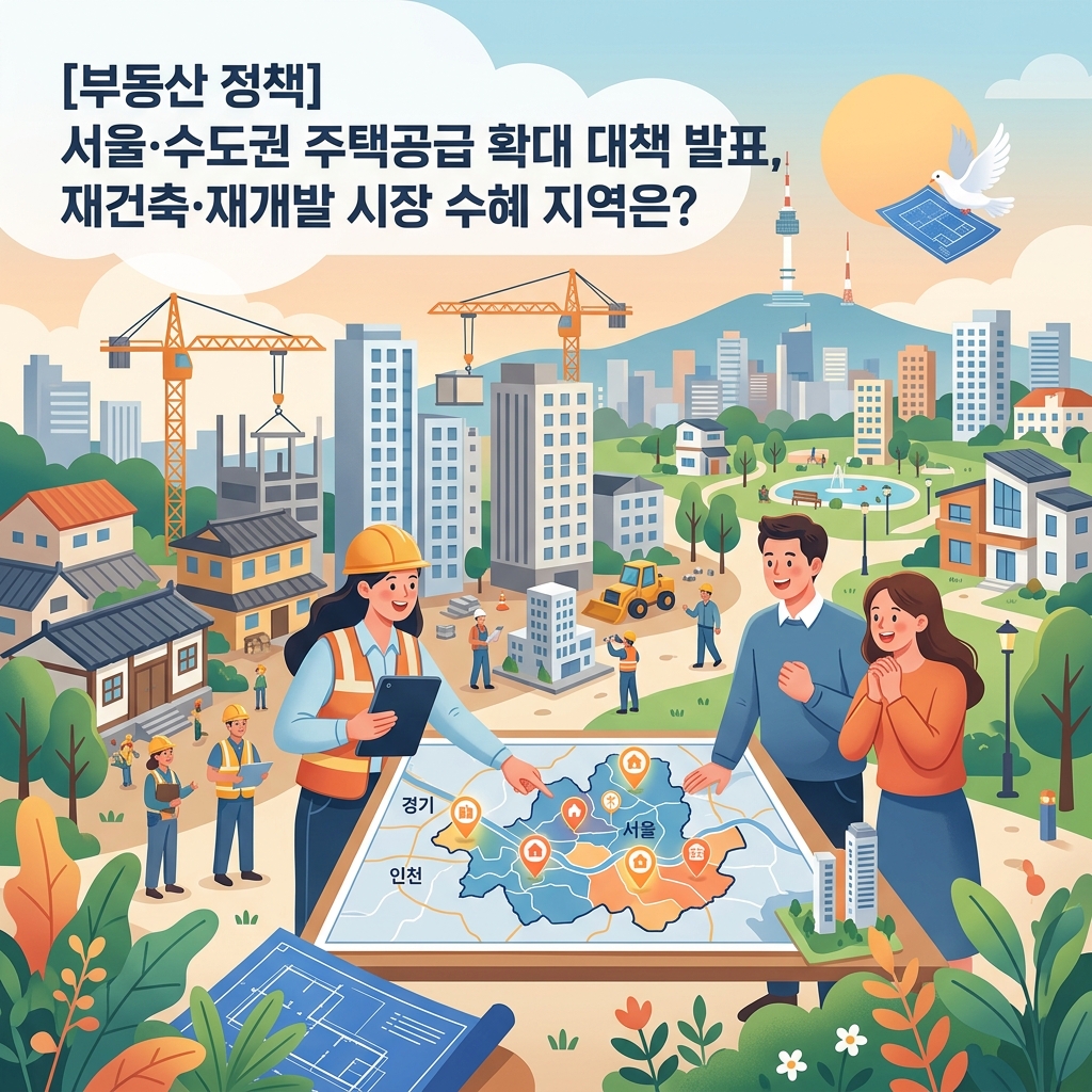 ai thumbnail illustration 부동산 정책 서울·수도권 주택공급 확대 대책 발표 재건축·재개발 시장 수혜 지역은 1787956793
