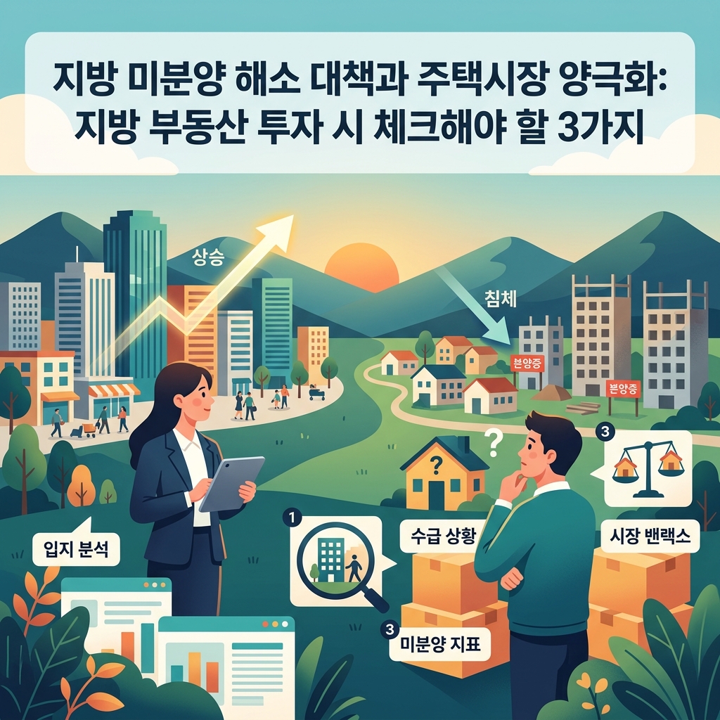 ai thumbnail illustration 지방 미분양 해소 대책과 주택시장 양극화 지방 부동산 투자 시 체크해야 할 3가지 1787957724