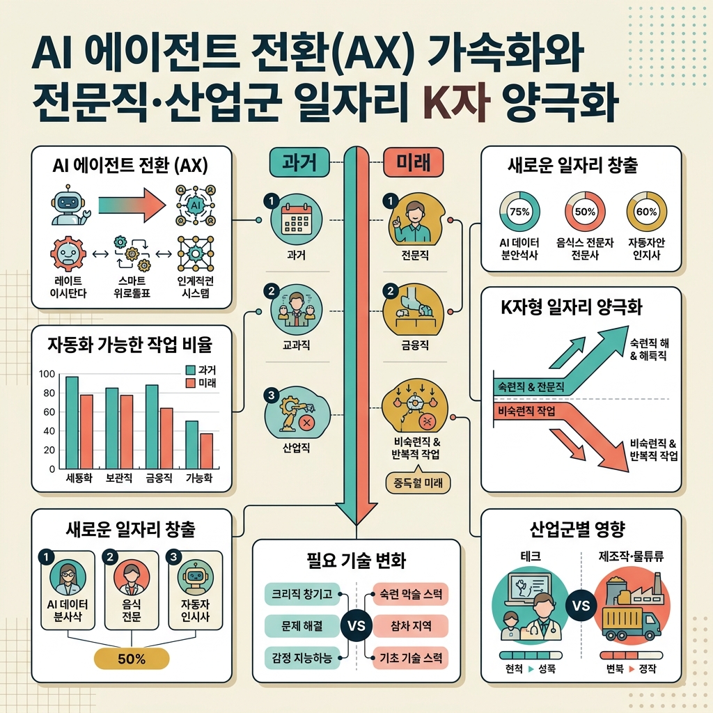 ai thumbnail infographic AI 에이전트 전환AX 가속화와 전문직·산업군 일자리 K자 양극화 1788125832