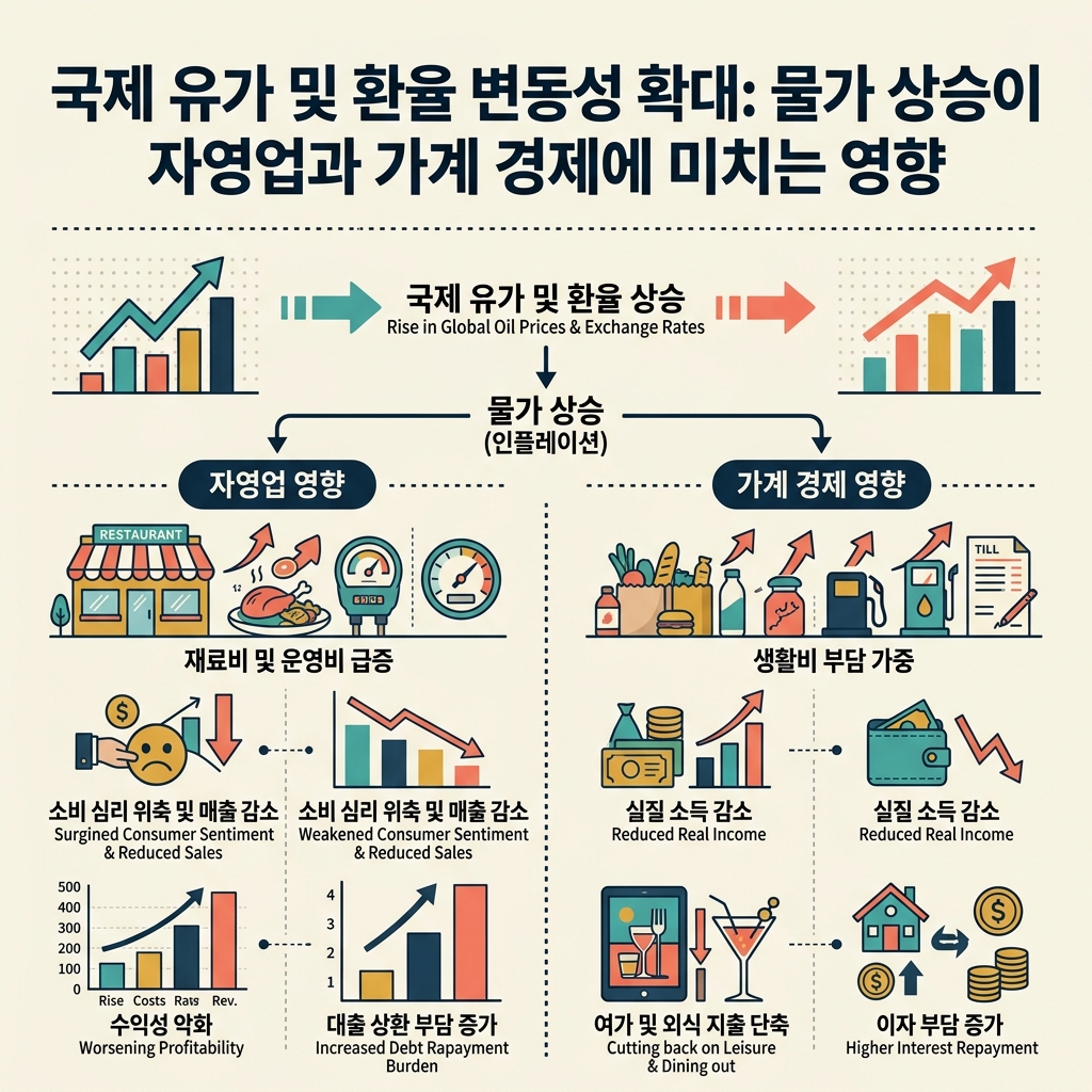 ai thumbnail infographic 국제 유가 및 환율 변동성 확대 물가 상승이 자영업과 가계 경제에 미치는 영향 1787957599