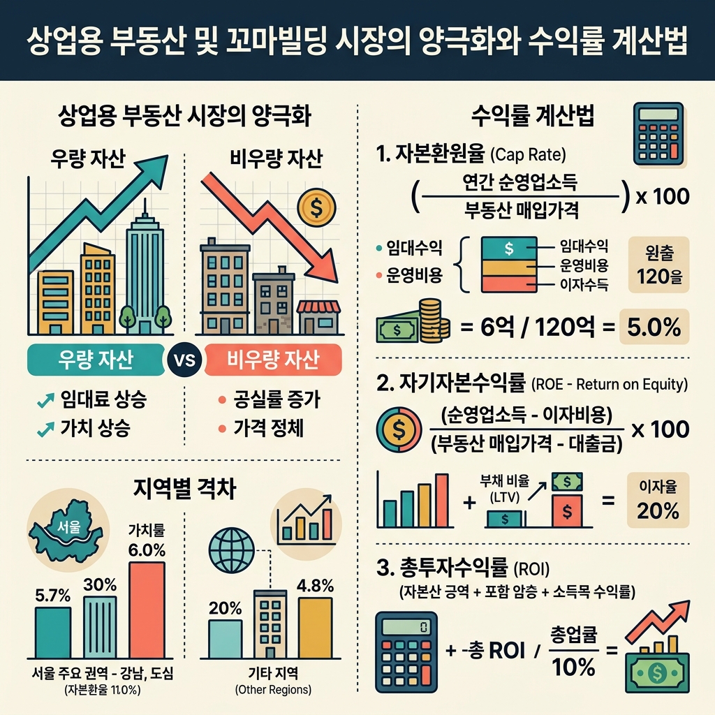 ai thumbnail infographic 상업용 부동산 및 꼬마빌딩 시장의 양극화와 수익률 계산법 1787694936