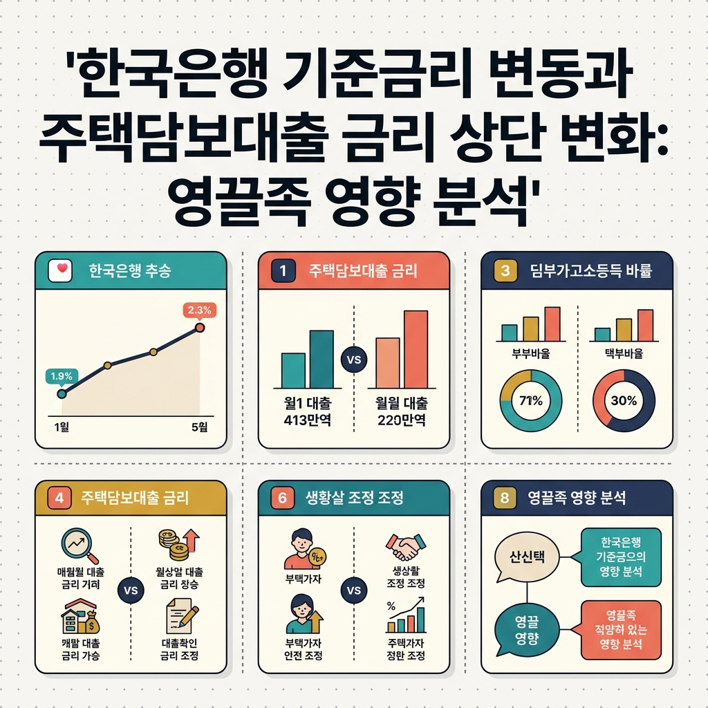 ai thumbnail infographic 한국은행 기준금리 변동과 주택담보대출 금리 상단 변화 영끌족 영향 분석 1787956590
