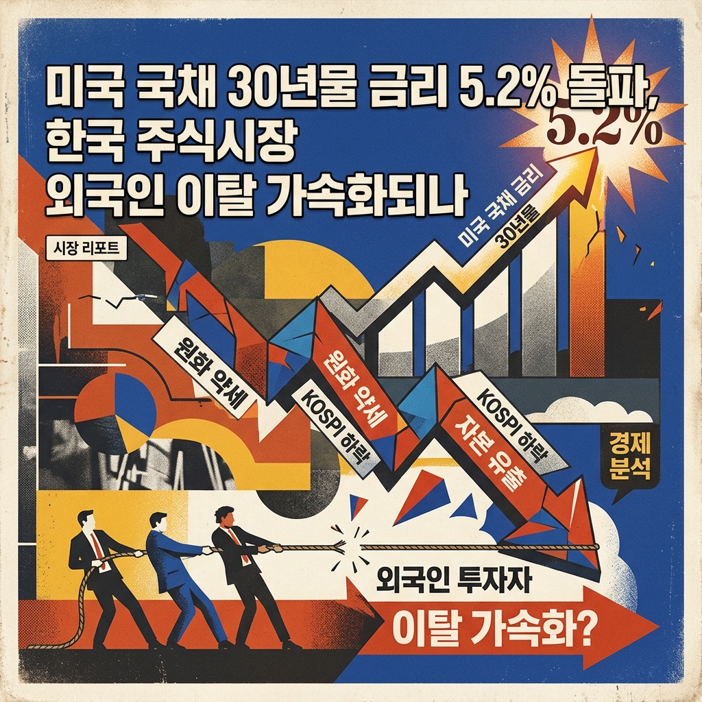 ai thumbnail poster 미국 국채 30년물 금리 5.2 돌파 한국 주식시장 외국인 이탈 가속화되나 1787611188