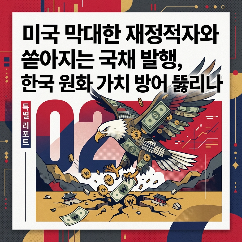 ai thumbnail poster 미국 막대한 재정적자와 쏟아지는 국채 발행 한국 원화 가치 방어 뚫리나 1787612305