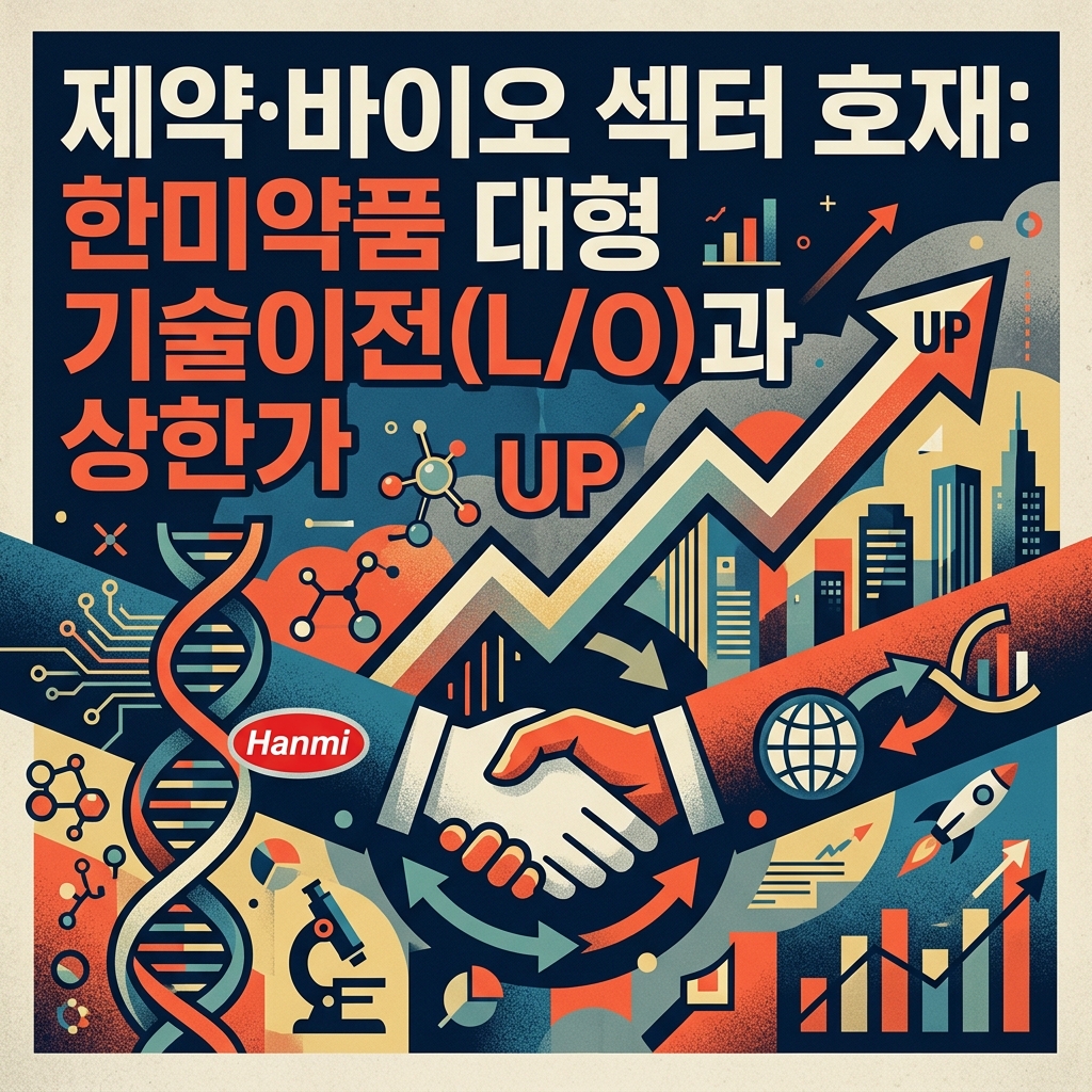 ai thumbnail poster 제약·바이오 섹터 호재 한미약품 대형 기술이전LO과 상한가 1787604980