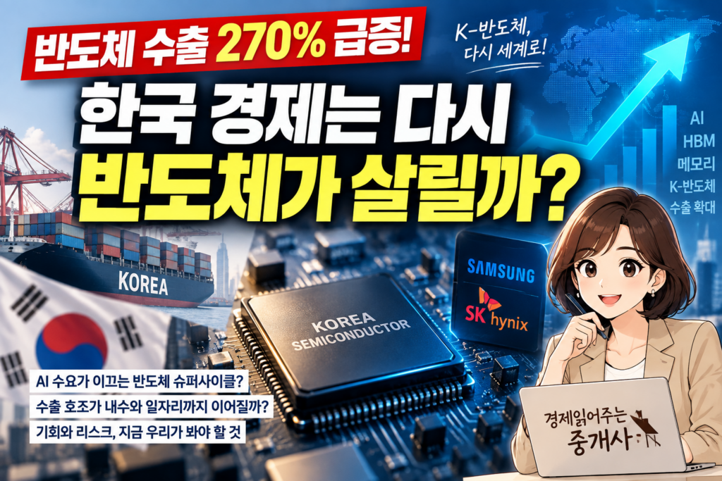 반도체 수출이 270% 급증했다, 한국 경제는 다시 반도체가 살릴까? 1 ChatGPT Image 2026년 9월 19일 오후 08 13 43