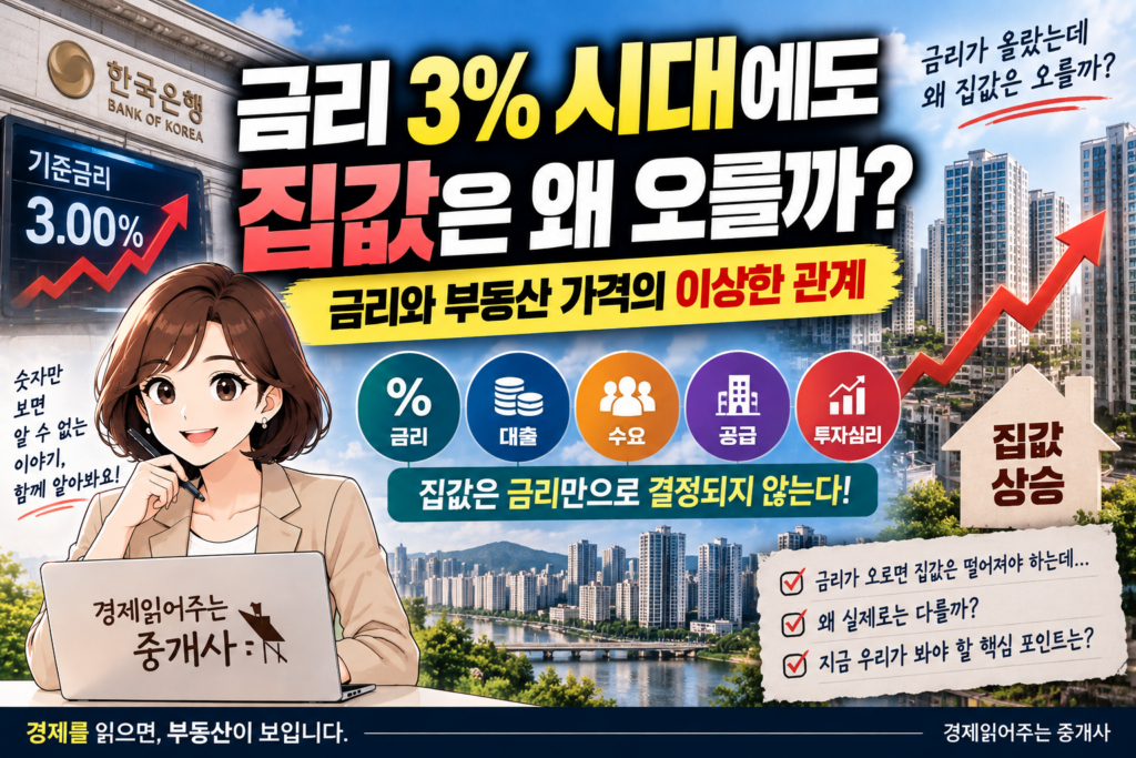 금리 3% 시대에도 집값은 왜 오를까? 금리와 부동산 가격의 이상한 관계 1 ChatGPT Image 2026년 9월 19일 오후 08 21 59