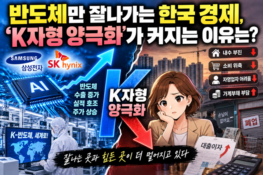 반도체만 잘나가는 한국 경제, ‘K자형 양극화’가 커지는 이유는? 1 ChatGPT Image 2026년 9월 20일 오후 10 02 48
