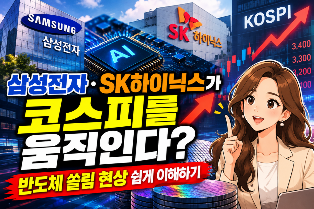 삼성전자·SK하이닉스가 코스피를 움직인다? 반도체 쏠림 현상 쉽게 이해하기 1 ChatGPT Image 2026년 9월 24일 오전 06 40 50