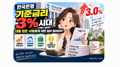 한국은행 기준금리 3% 시대, 대출 많은 사람에게 어떤 일이 벌어질까? 1 스크린샷 2026 09 16 080012